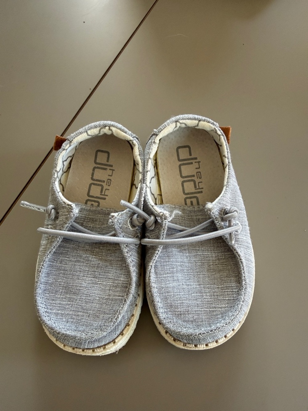 Hey Dude Kids Slip-On Moccasins in Light Gray